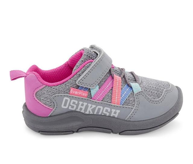 Girls' OshKosh B'gosh Toddler & Little Kid Loopy Sneakers in Grey Multi color