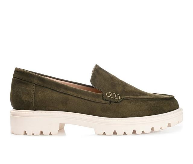 Women's Journee Collection Erika Loafers in Olive color