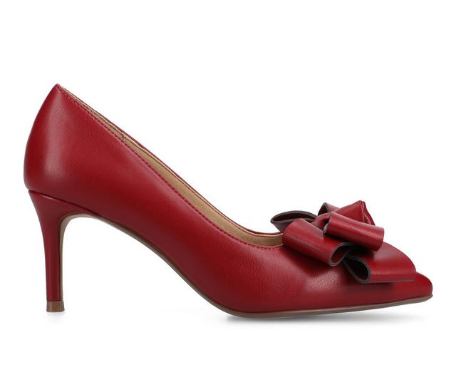 Women's Journee Collection Crystol Pumps in Cranberry PU color