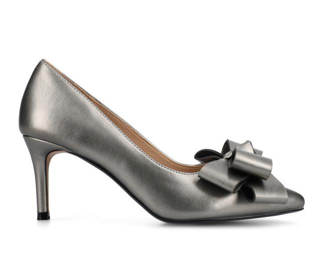 Women's Journee Collection Crystol Pumps in Pewter PU color
