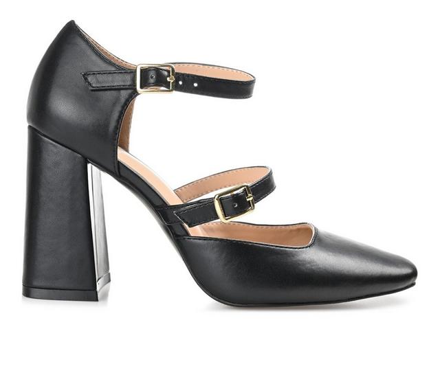 Women's Journee Collection Isadorah Block Heel Mary Jane Pumps in Black color