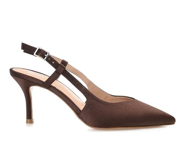 Women's Journee Collection Knightly Slingback Pumps in Brown color