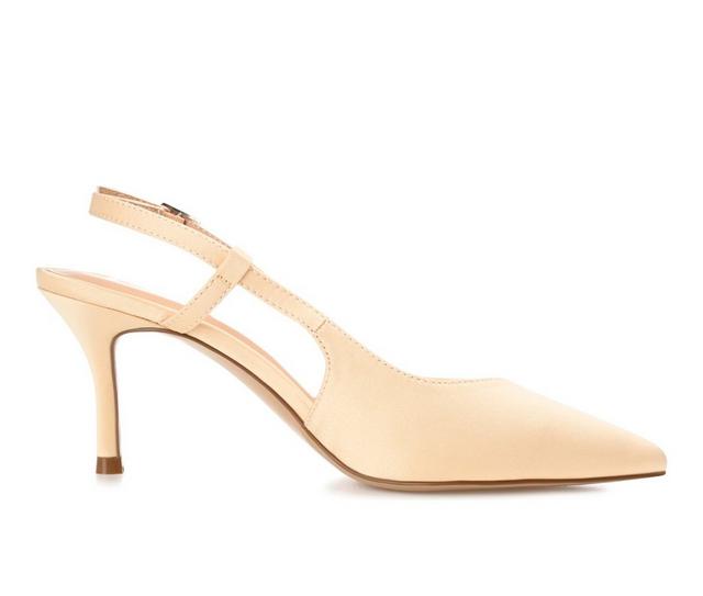 Women's Journee Collection Knightly Slingback Pumps in Ivory color