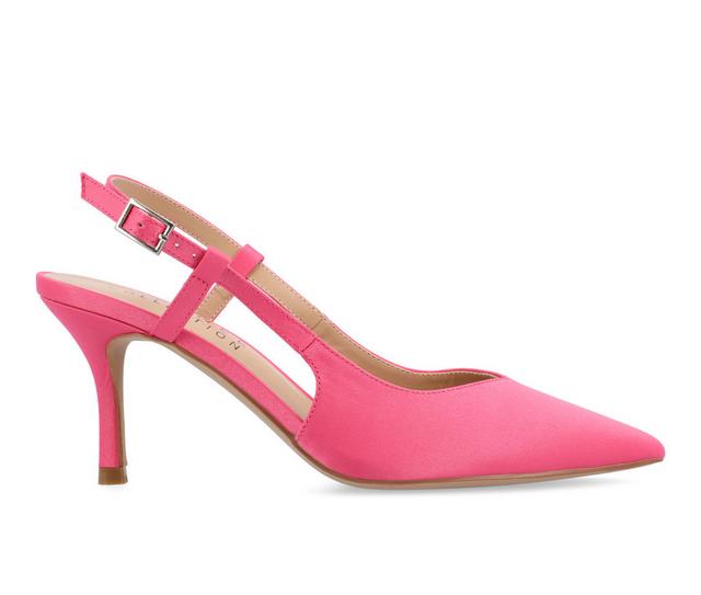 Women's Journee Collection Knightly Slingback Pumps in Fuchsia color