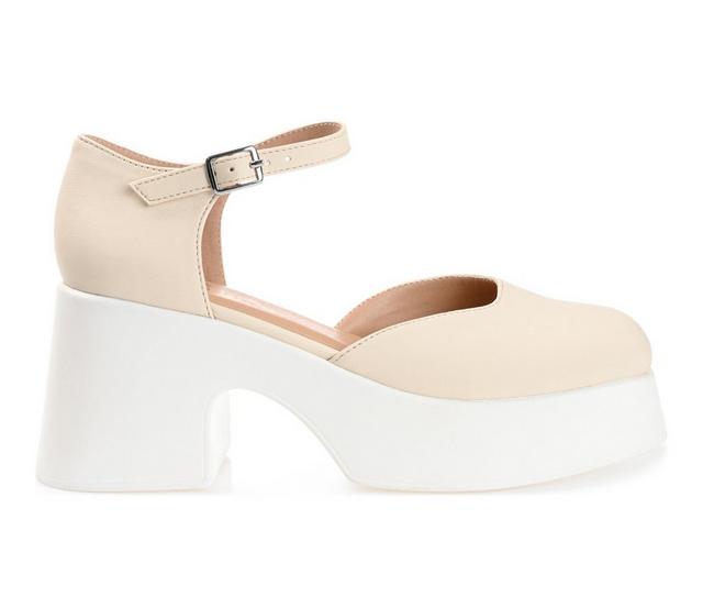 Women's Journee Collection Lizza Platform Pumps in Bone color