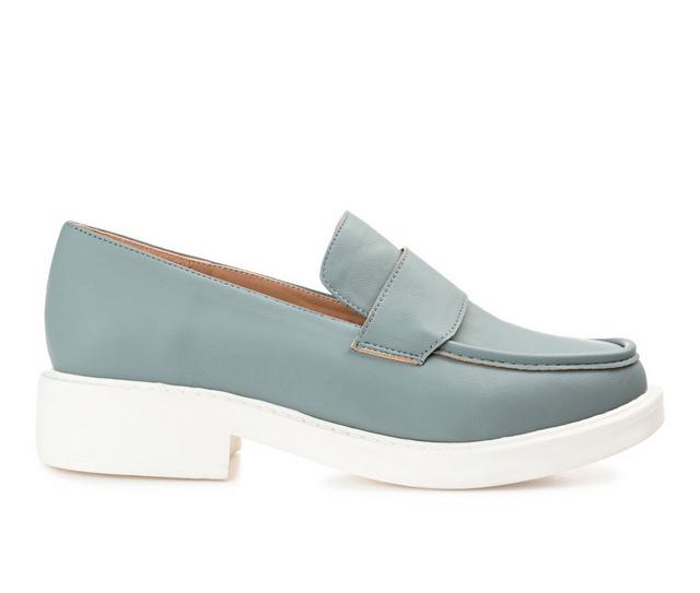 Women's Journee Collection Saydee Block Heel Loafers in Blue color