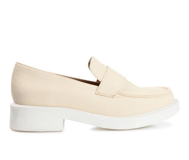Women's Journee Collection Saydee Block Heel Loafers in Bone color