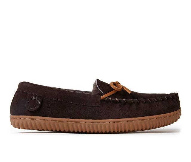 Fireside by Dearfoams Men's Nelson Bay Slippers in Coffee color