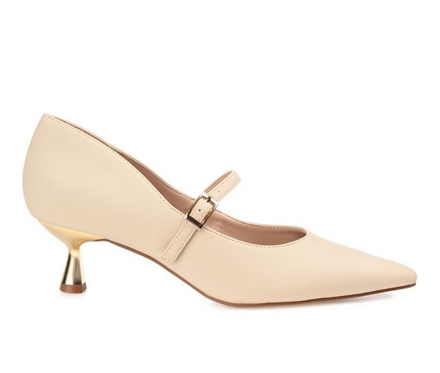 Women's Journee Collection Manza Mary Jane Pumps in Beige color