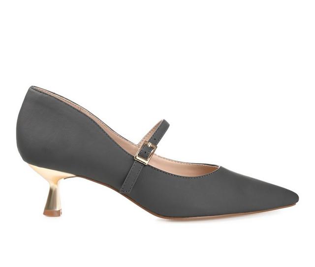 Women's Journee Collection Manza Mary Jane Pumps in Charcoal color