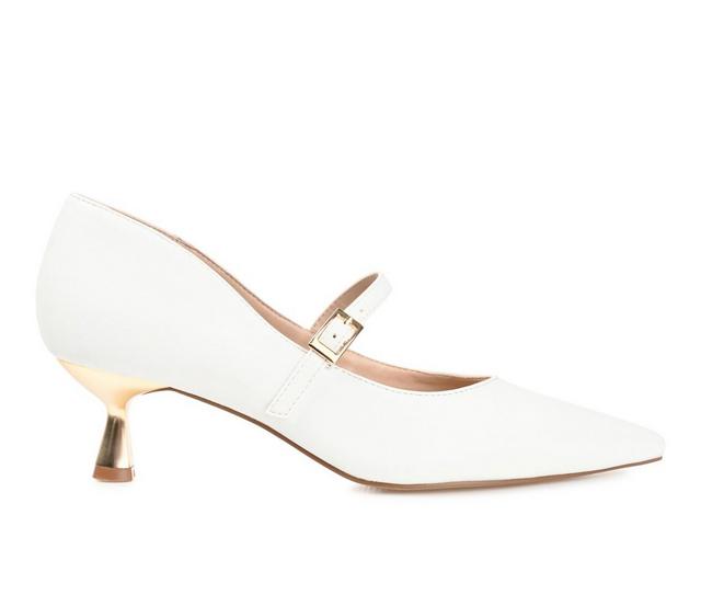 Women's Journee Collection Manza Mary Jane Pumps in White color