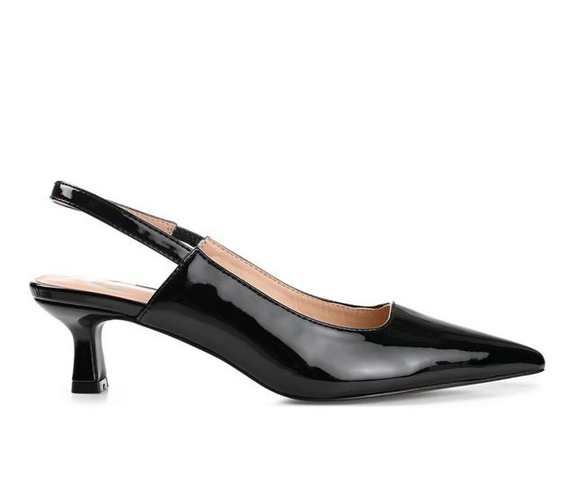 Women's Journee Collection Paulina Slingback Pumps in Patent/Black color