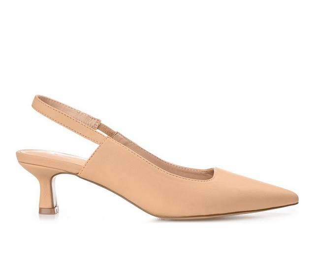Women's Journee Collection Paulina Slingback Pumps in Tan color