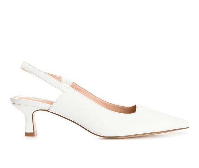 Women's Journee Collection Paulina Slingback Pumps in White color
