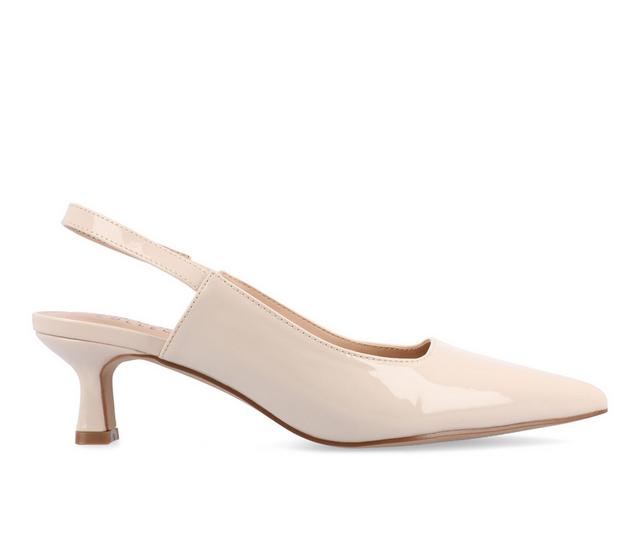Women's Journee Collection Paulina Slingback Pumps in Patent/Nude color