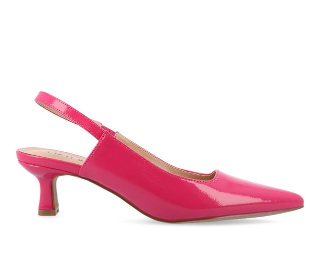 Women's Journee Collection Paulina Slingback Pumps in Patent/Pink color