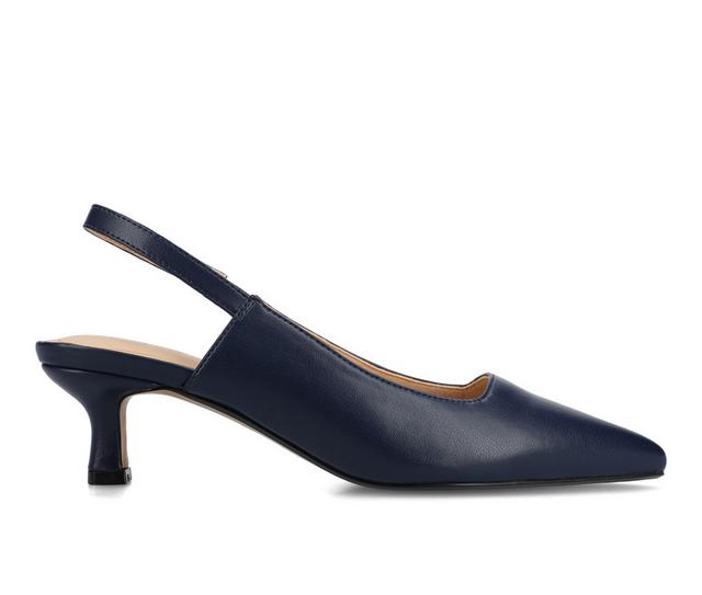 Women's Journee Collection Paulina Slingback Pumps in Navy color