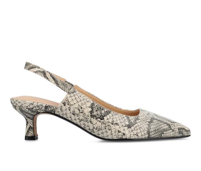 Women's Journee Collection Paulina Slingback Pumps in Snake color