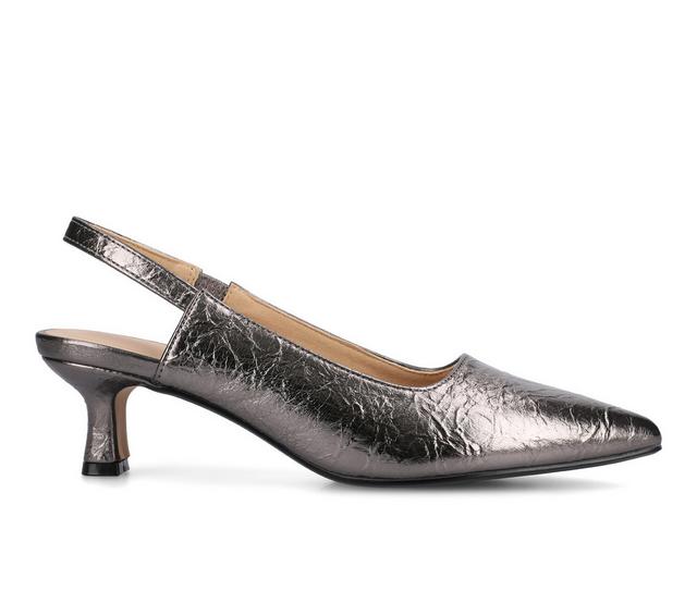 Women's Journee Collection Paulina Slingback Pumps in Pewter color