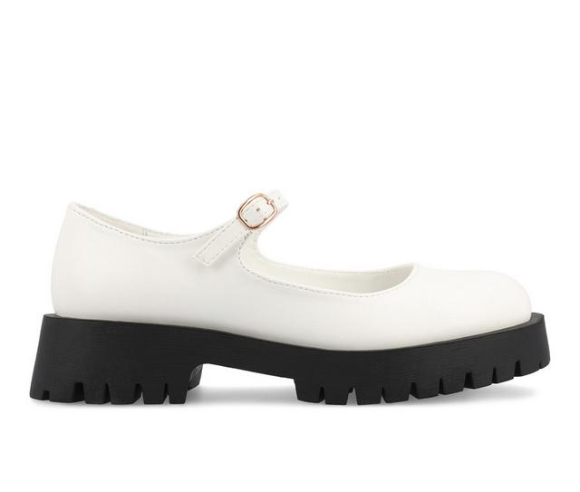 Women's Journee Collection Kamie Chunky Mary Janes in White color