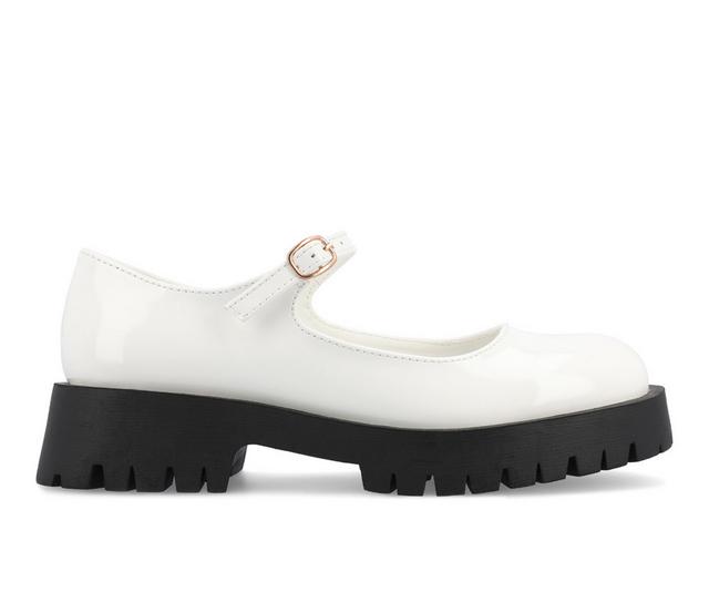 Women's Journee Collection Kamie Chunky Mary Janes in White Patent color