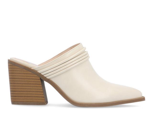 Women's Journee Collection Jinny Heeled Mules in Bone color