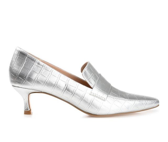 Women's Journee Collection Celina Pump Loafers in Silver color