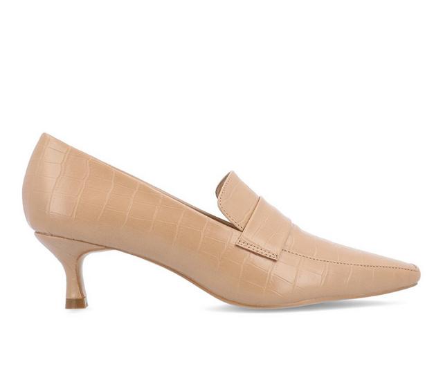 Women's Journee Collection Celina Pump Loafers in Tan color