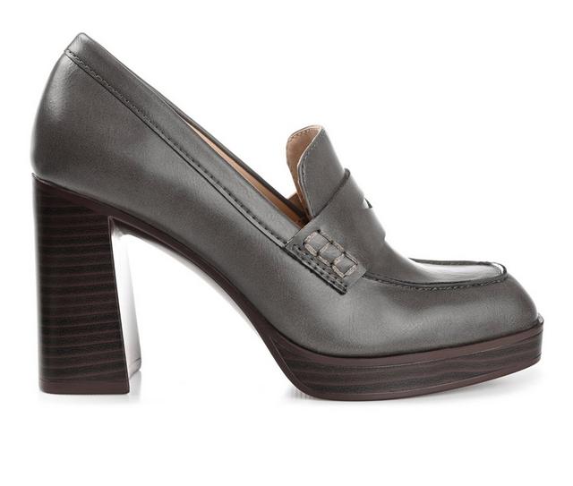Women's Journee Collection Ezzey Block Heel Platform Loafers in Grey color