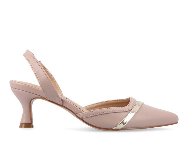 Women's Journee Collection Nellia Dress Sandals in Blush color
