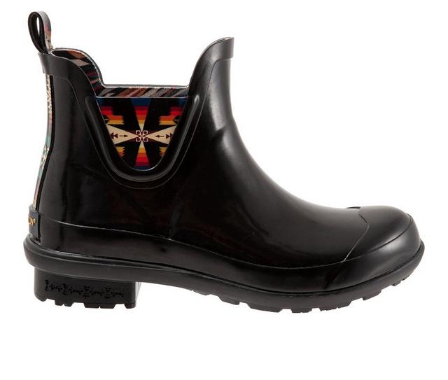 Women's Pendleton Tuscon Gloss Chelsea Rain Boots in Black color