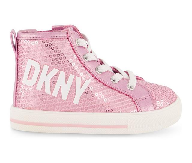 Girls' DKNY Toddler Hannah Sequin High Top Sneakers in Blush color