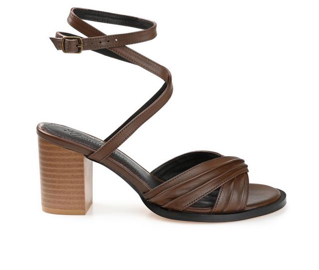 Women's Journee Signature Freeda Dress Sandals in Brown color