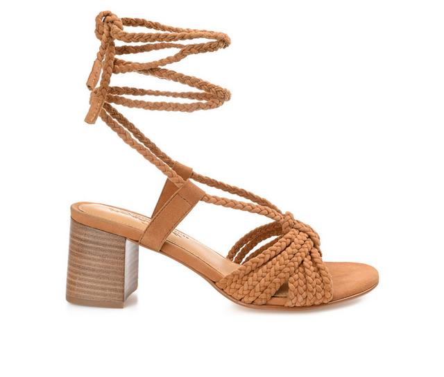 Women's Journee Signature Railee Dress Sandals in Cognac color