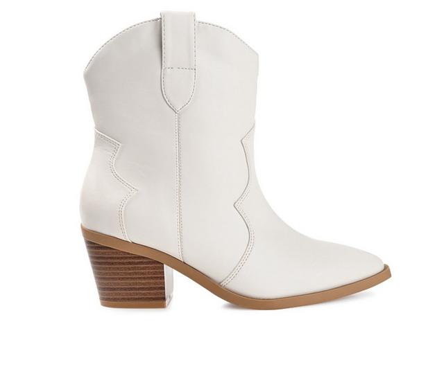 Women's Journee Collection Becker Western Boots in White color