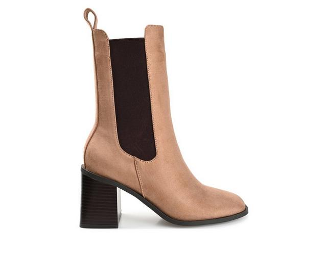 Women's Journee Collection Kaydia Mid Calf Chelsea Boots in Camel color