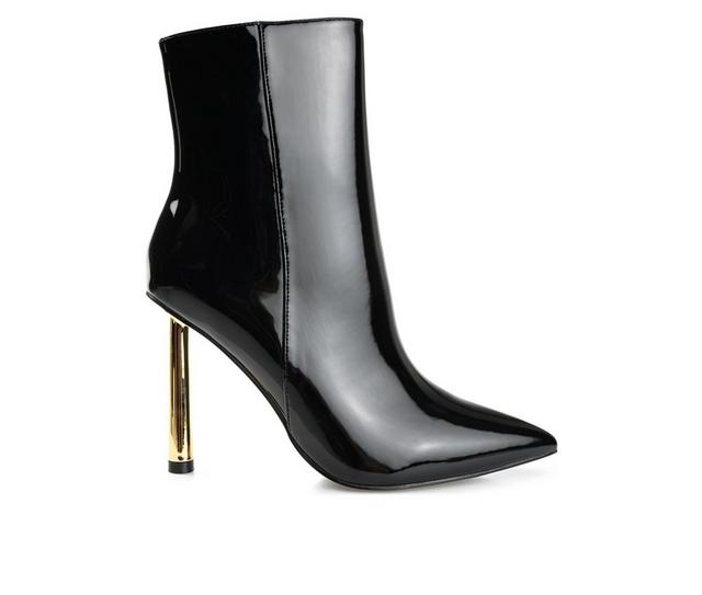 Women's Journee Collection Rorie Stiletto Booties in Patent/Black color