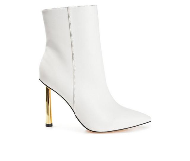 Women's Journee Collection Rorie Stiletto Booties in White color