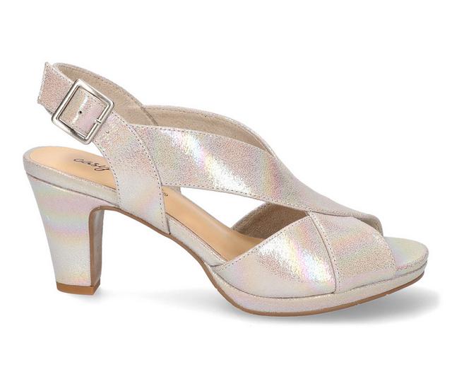 Women's Easy Street Christy Dress Sandals in Nat Iridescent color