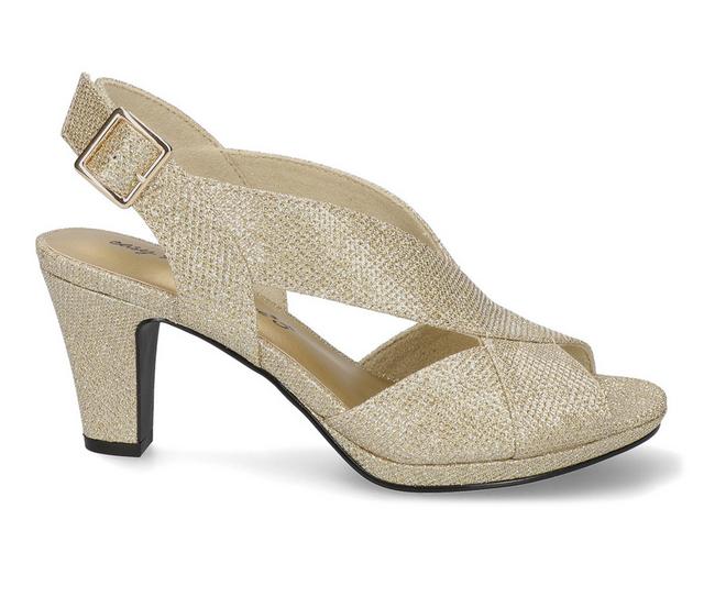 Women's Easy Street Christy Dress Sandals in Gold Glitter color