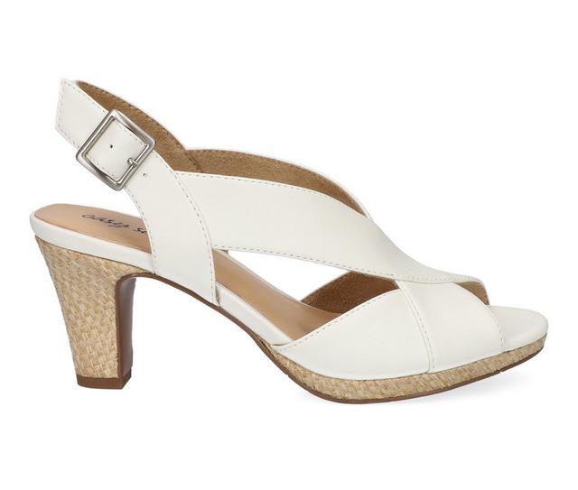 Women's Easy Street Christy Dress Sandals in White Woven color