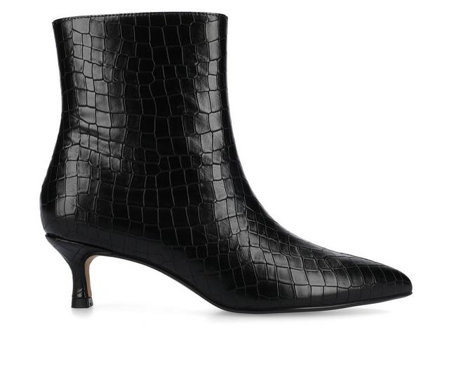 Women's Journee Collection Arely Booties in Croco/Black color
