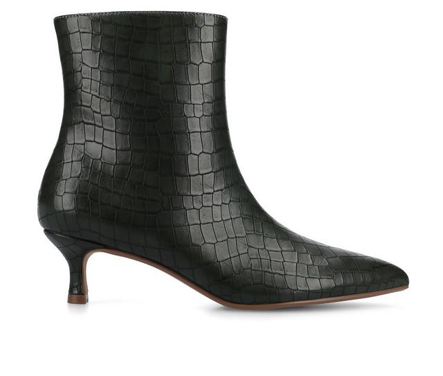 Women's Journee Collection Arely Booties in Croco/Olive color
