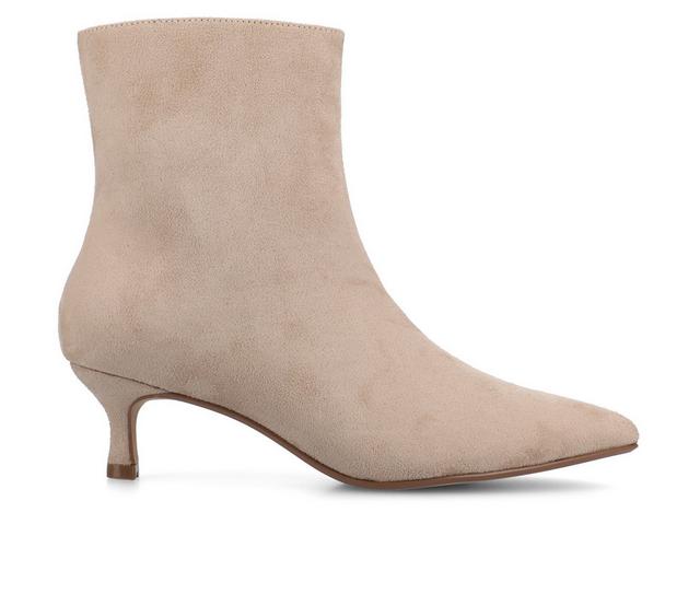 Women's Journee Collection Arely Booties in Taupe/Suede color