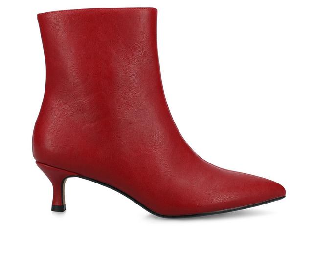 Women's Journee Collection Arely Booties in Crimson Pebble color