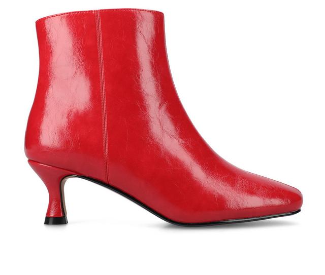 Women's Journee Collection Kelssa Booties in Patent/Red color
