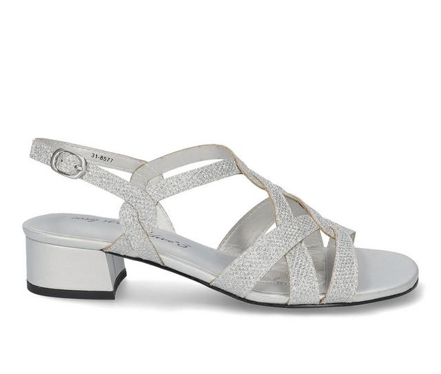 Women's Easy Street Didi Dress Sandals in Silver Glitter color