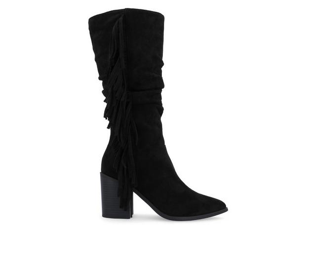 Women's Journee Collection Hartly-WC Mid Calf Western Inspired Boot in Black color