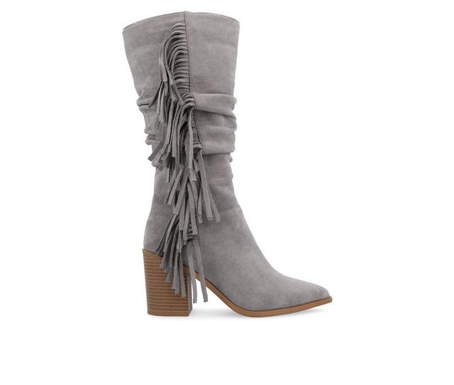 Women's Journee Collection Hartly-WC Mid Calf Western Inspired Boot in Grey color