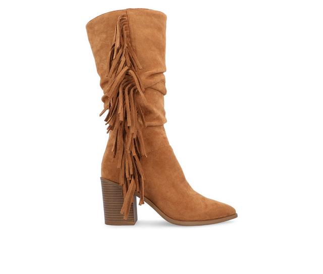Women's Journee Collection Hartly-WC Mid Calf Western Inspired Boot in Tan color